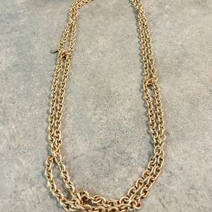 🌺Vintage Long Gold Double Chain Necklace w/coin accent🌺